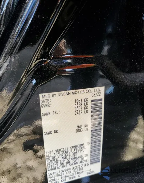 2023 Nissan Altima Sv from USA, damaged, VIN 1N4BL4DV9PN300796